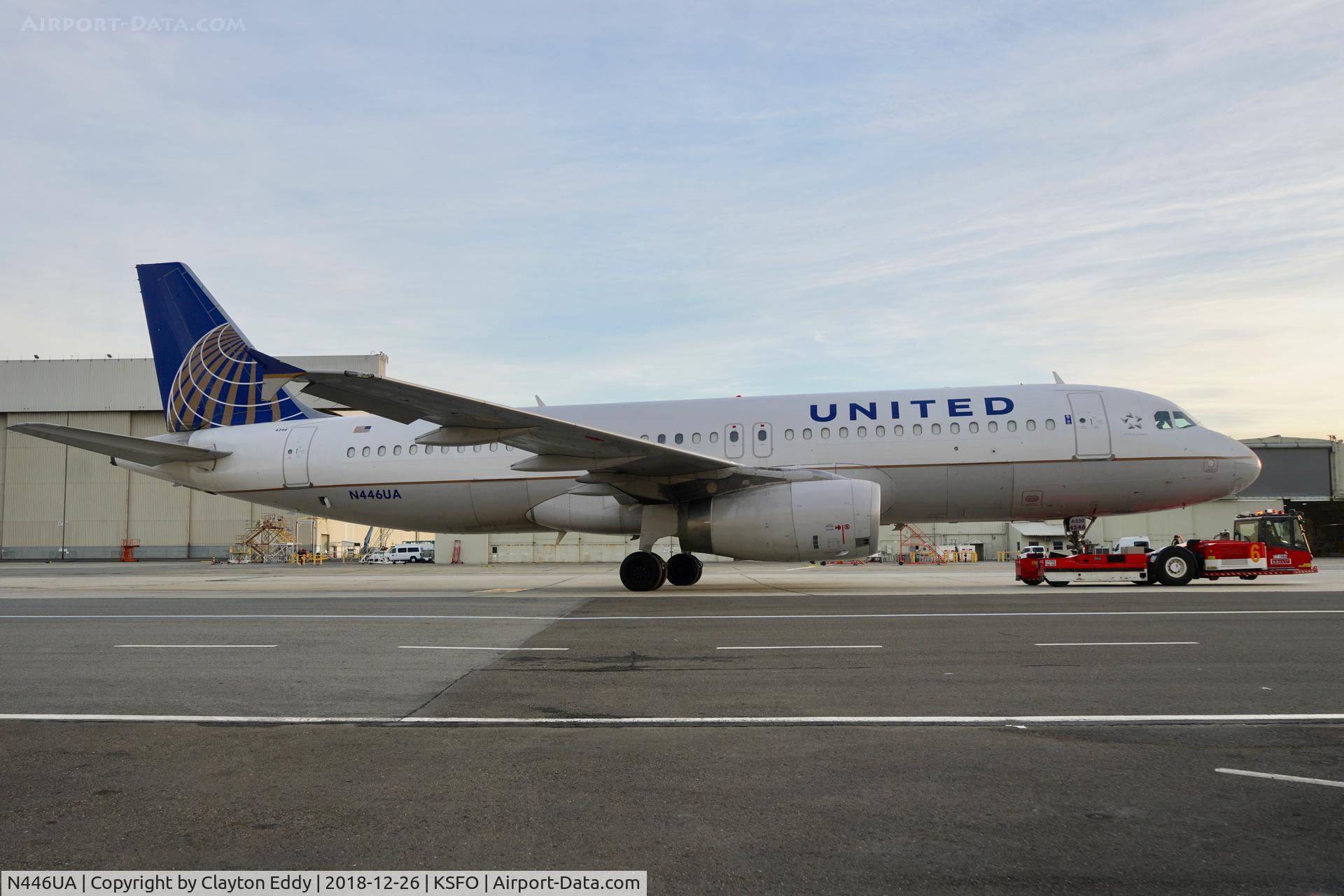 N446UA, 1998 Airbus A320-232 C/N 834, SFO 2018.