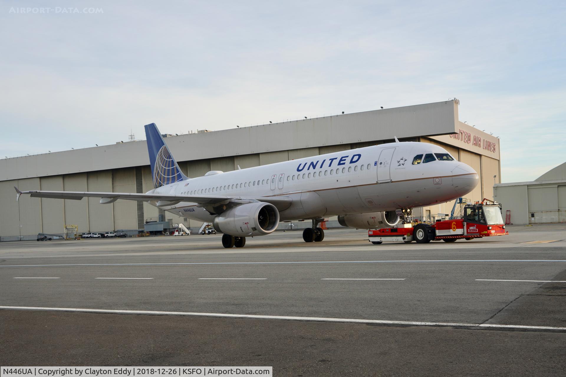 N446UA, 1998 Airbus A320-232 C/N 834, SFO 2018.