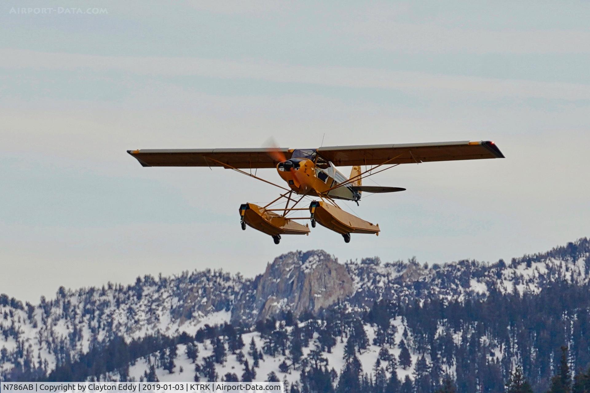 N786AB, 2015 Piper Super Cub SQ2 C/N TCQ1211086, After sunset shot. Truckee Airport California 2019.