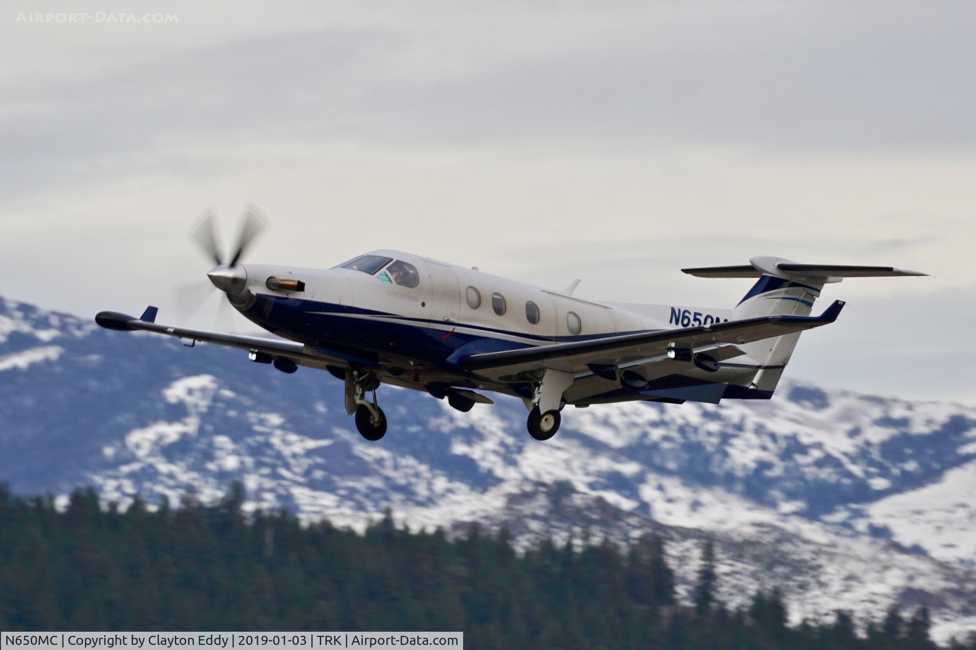 N650MC, 2005 Pilatus PC-12/45 C/N 650, Truckee Airport California 2019.