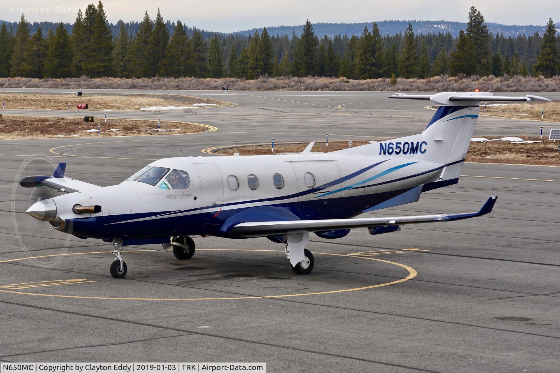 N650MC, 2005 Pilatus PC-12/45 C/N 650, Truckee Airport California 2019.
