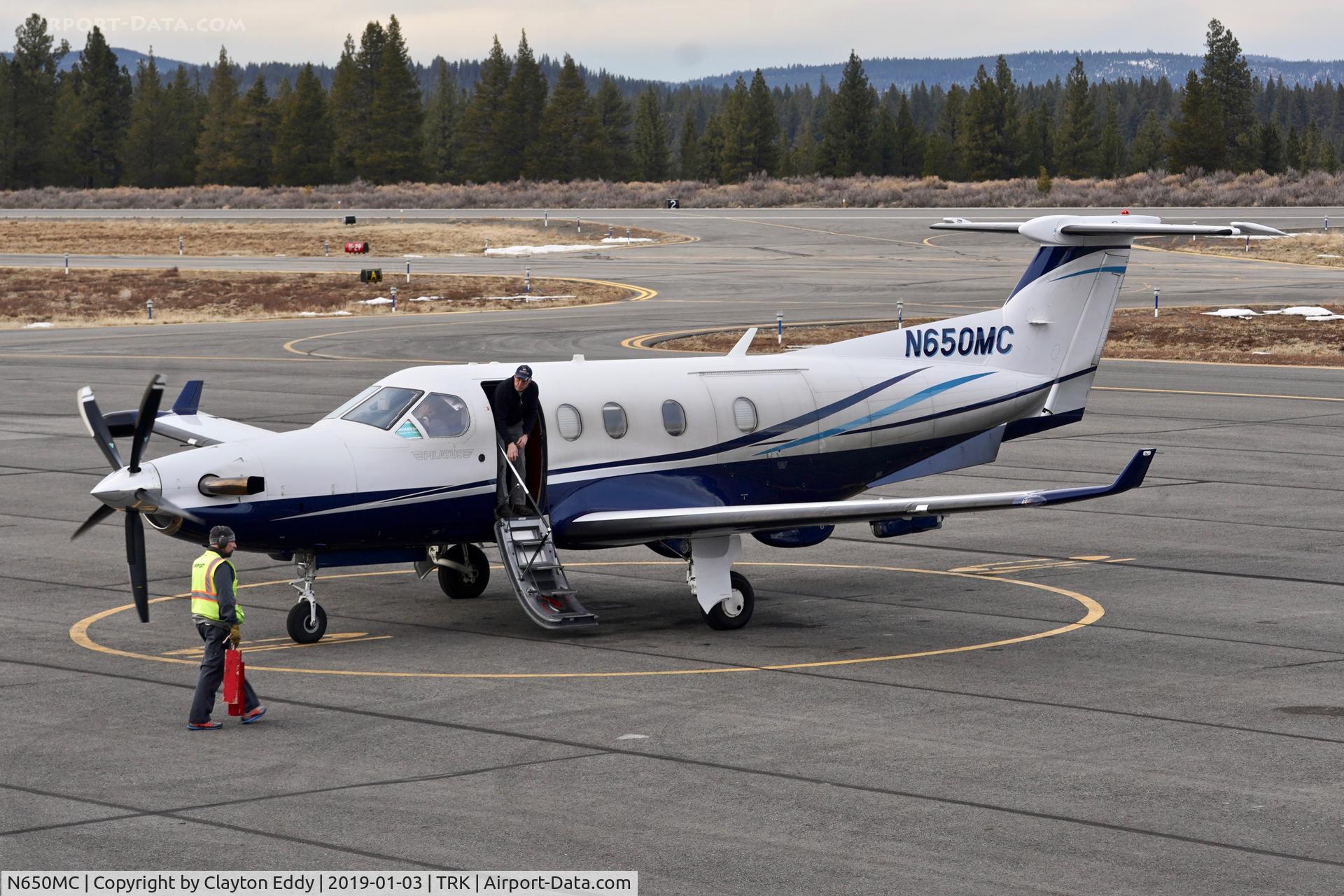 N650MC, 2005 Pilatus PC-12/45 C/N 650, Truckee Airport California 2019.