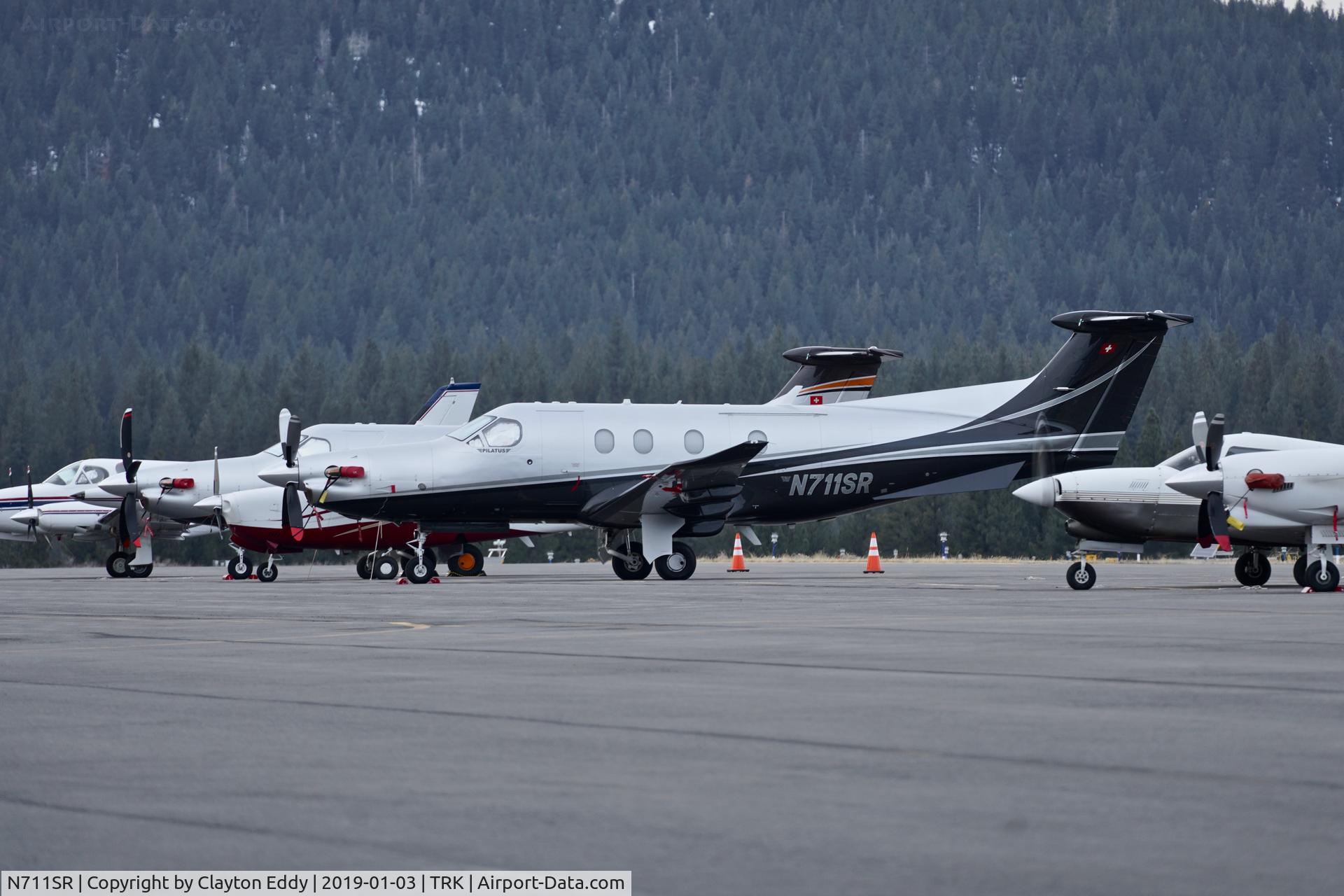 N711SR, 2015 Pilatus PC-12/47E C/N 1547, Truckee Airport California 2019.