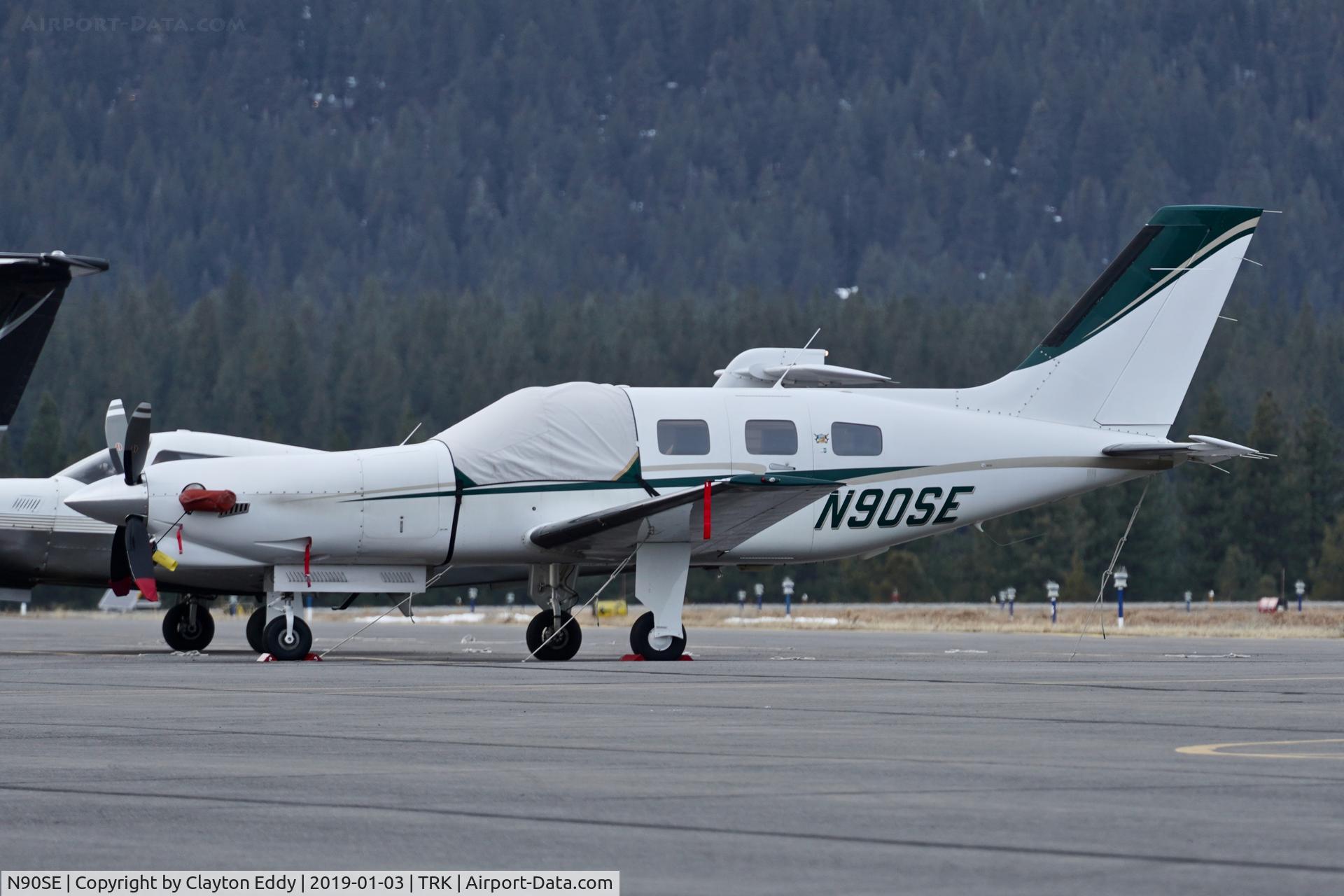 N90SE, 1989 Piper PA-46-350P Malibu Mirage C/N 4622041, Truckee Airport California 2019.