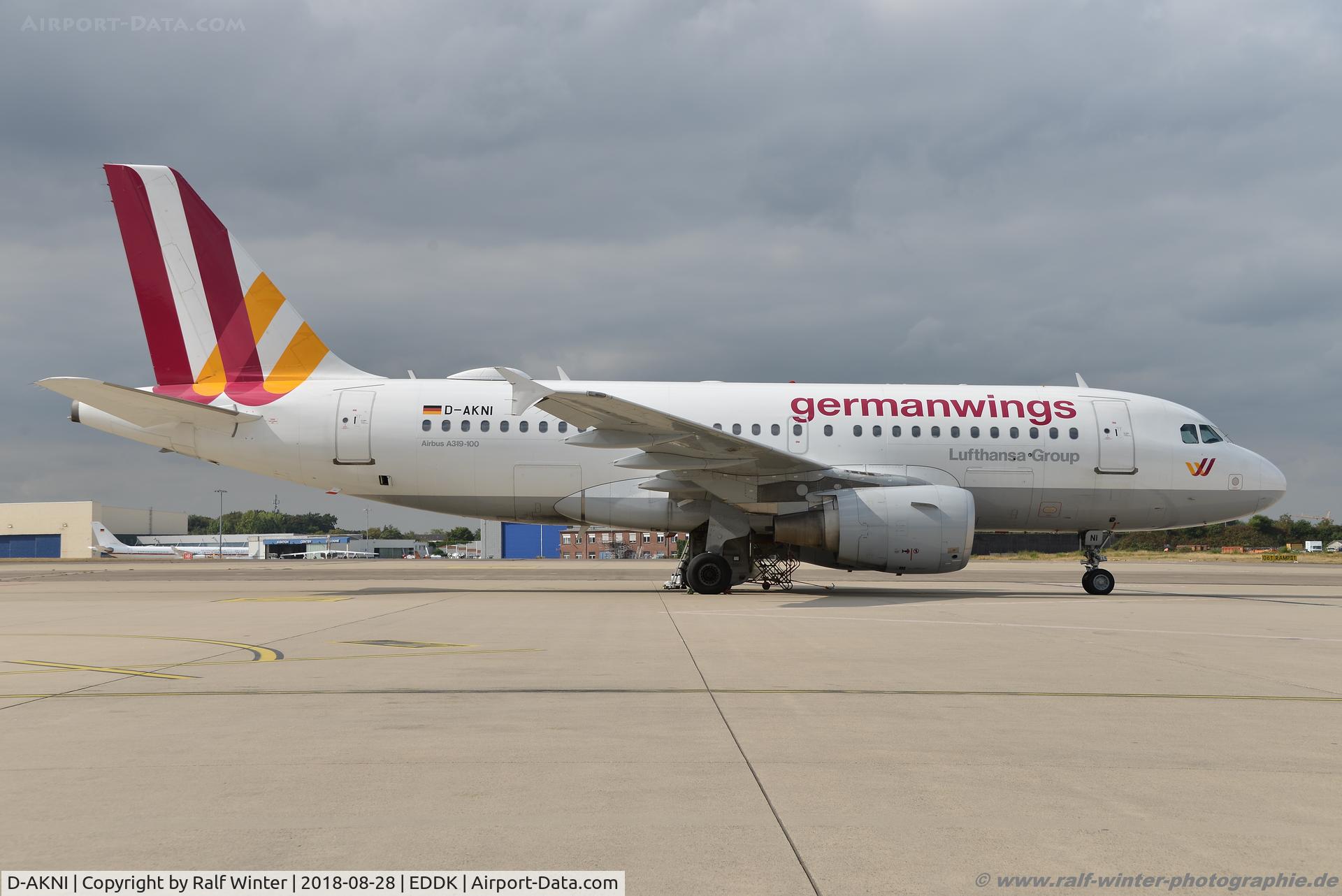 D-AKNI, 1999 Airbus A319-112 C/N 1016, Airbus A319-112 - 4U GWI Germanwings 'Genova: - 1016 - D-AKNI - 28.08.2018 - CGN