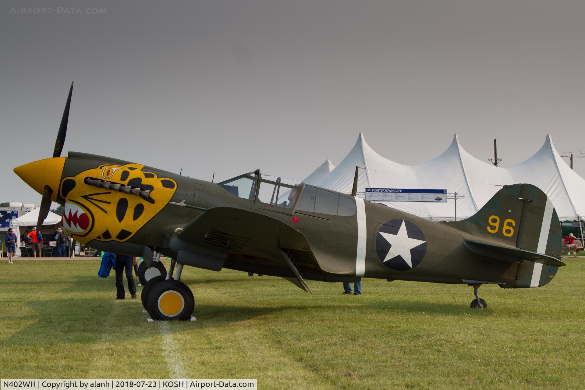 N402WH, 1942 Curtiss P-40K-10 Warhawk C/N 12467, Warbird Alley, AirVenture 2018