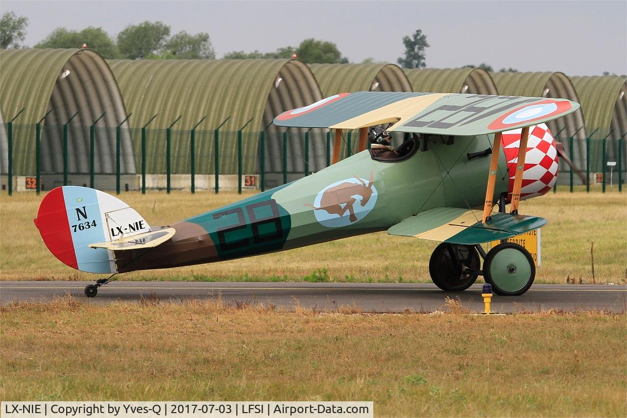 LX-NIE, 2011 Nieuport 28 C.1 Replica C/N 100, Nieuport 28 C.1 Replica, Taxiing to holding point, St Dizier-Robinson Air Base 113 (LFSI) Open day 2017