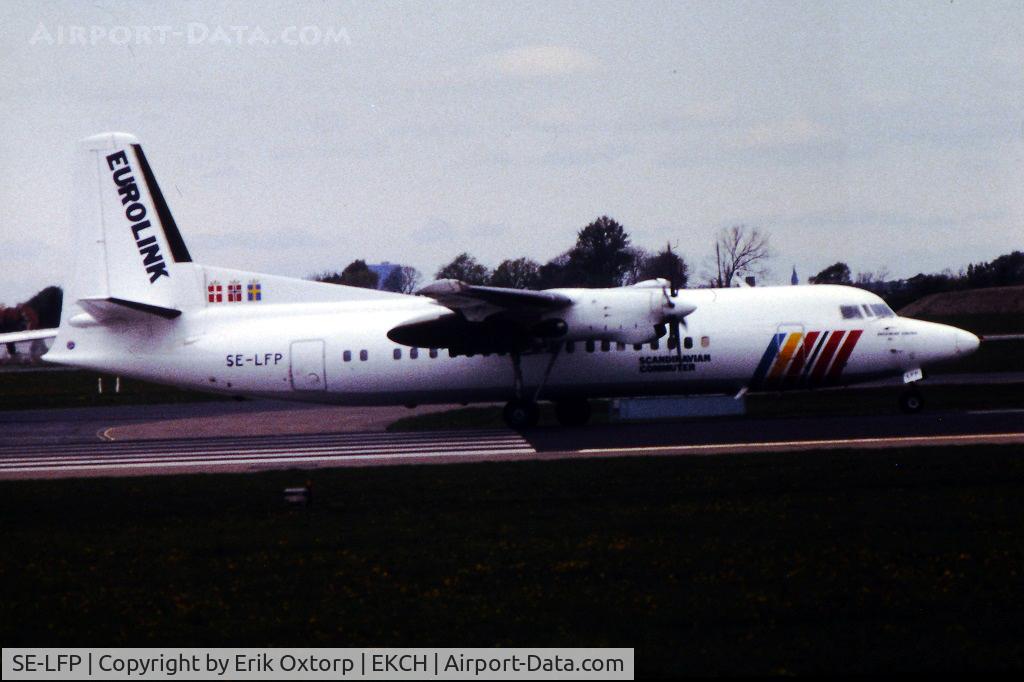 SE-LFP, 1990 Fokker 50 C/N 20199, SE-LFP taking off rw 04R