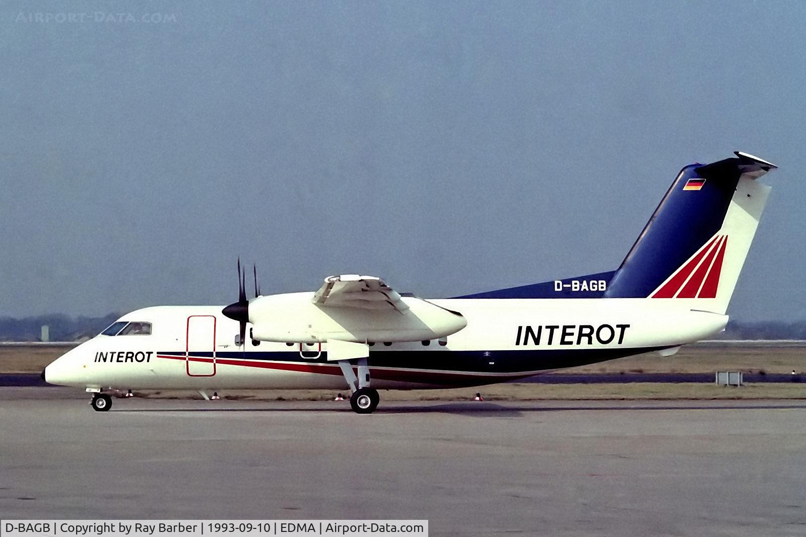 D-BAGB, 1991 De Havilland Canada DHC-8-106 Dash 8 C/N 306, D-BAGB   De Havilland Canada DHC-8-106 Dash 8 [306] (Interot Airways) Augsburg~D 10/09/1993