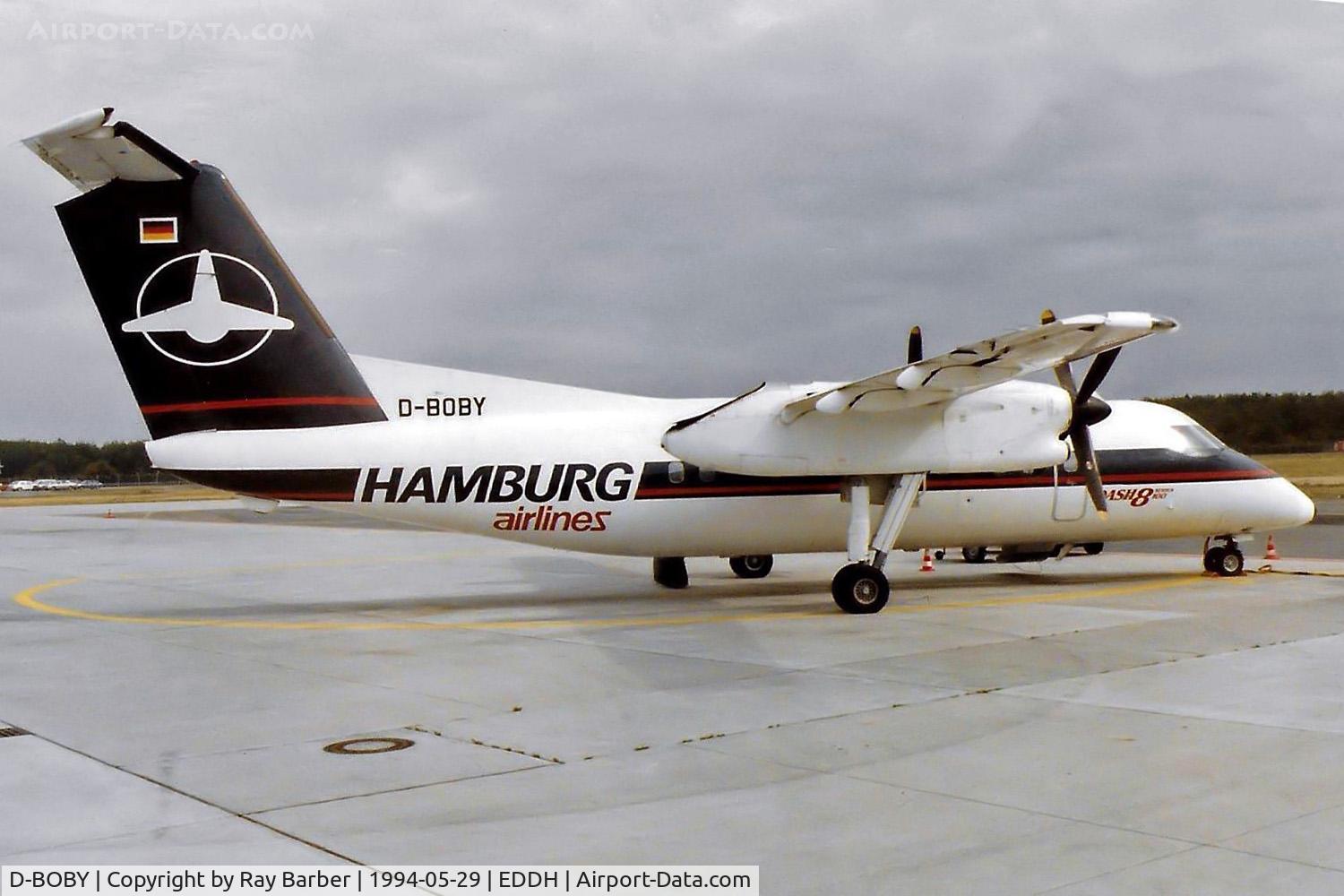 D-BOBY, 1989 De Havilland Canada DHC-8-102 Dash 8 C/N 177, D-BOBY   De Havilland Canada DHC-8-102 Dash 8 [177] (Hamburg Airlines) Hamburg-Fuhlsbuettel~D 29/05/1994