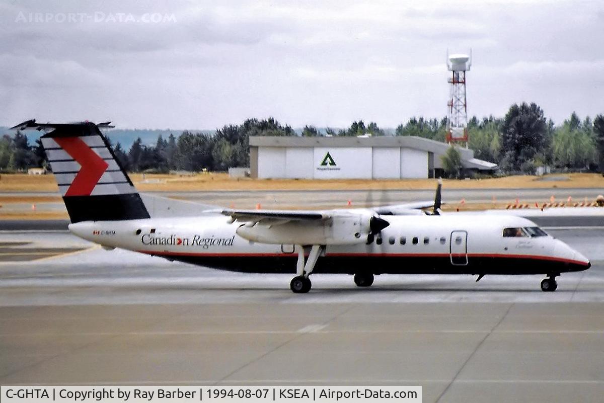 C-GHTA, 1989 De Havilland Canada DHC-8-301 Dash 8 C/N 198, C-GHTA   De Havilland Canada DHC-8-301 Dash 8 [198] (Canadian Regional Airlines) Seattle-Tacoma Int'l~N 07/08/1994