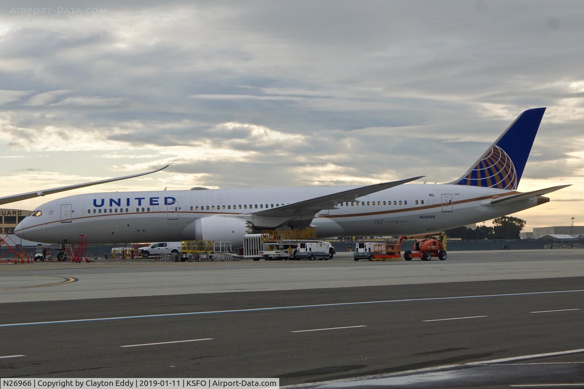 N26966, 2016 Boeing 787-9 Dreamliner C/N 60143, SFO 2019.