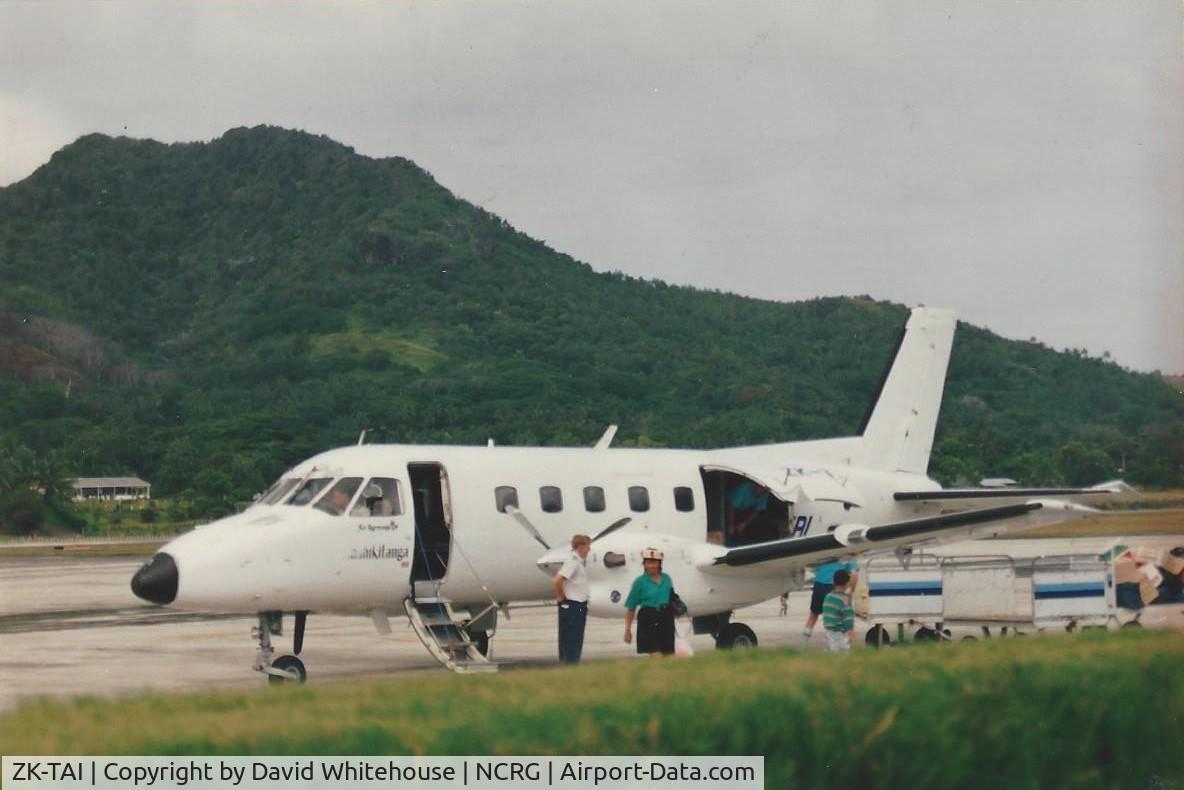 ZK-TAI, 1981 Embraer EMB-110P1 Bandeirante C/N 110387, Taken in 1993 just before boarding to travel from Rarotonga to Autitaki