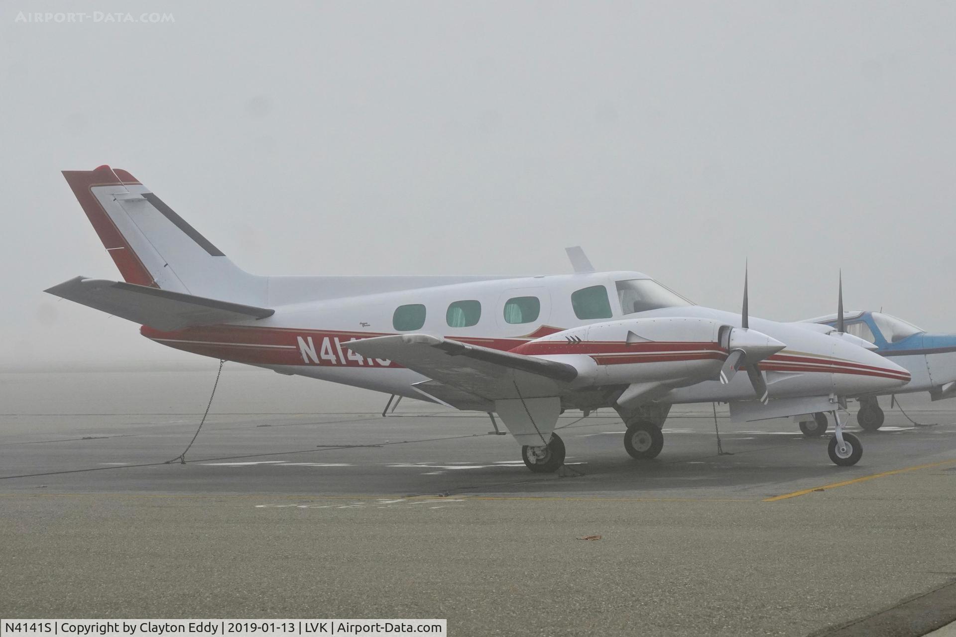 N4141S, 1974 Beech B-60 Duke C/N P-319, Livermore Airport California 2019.