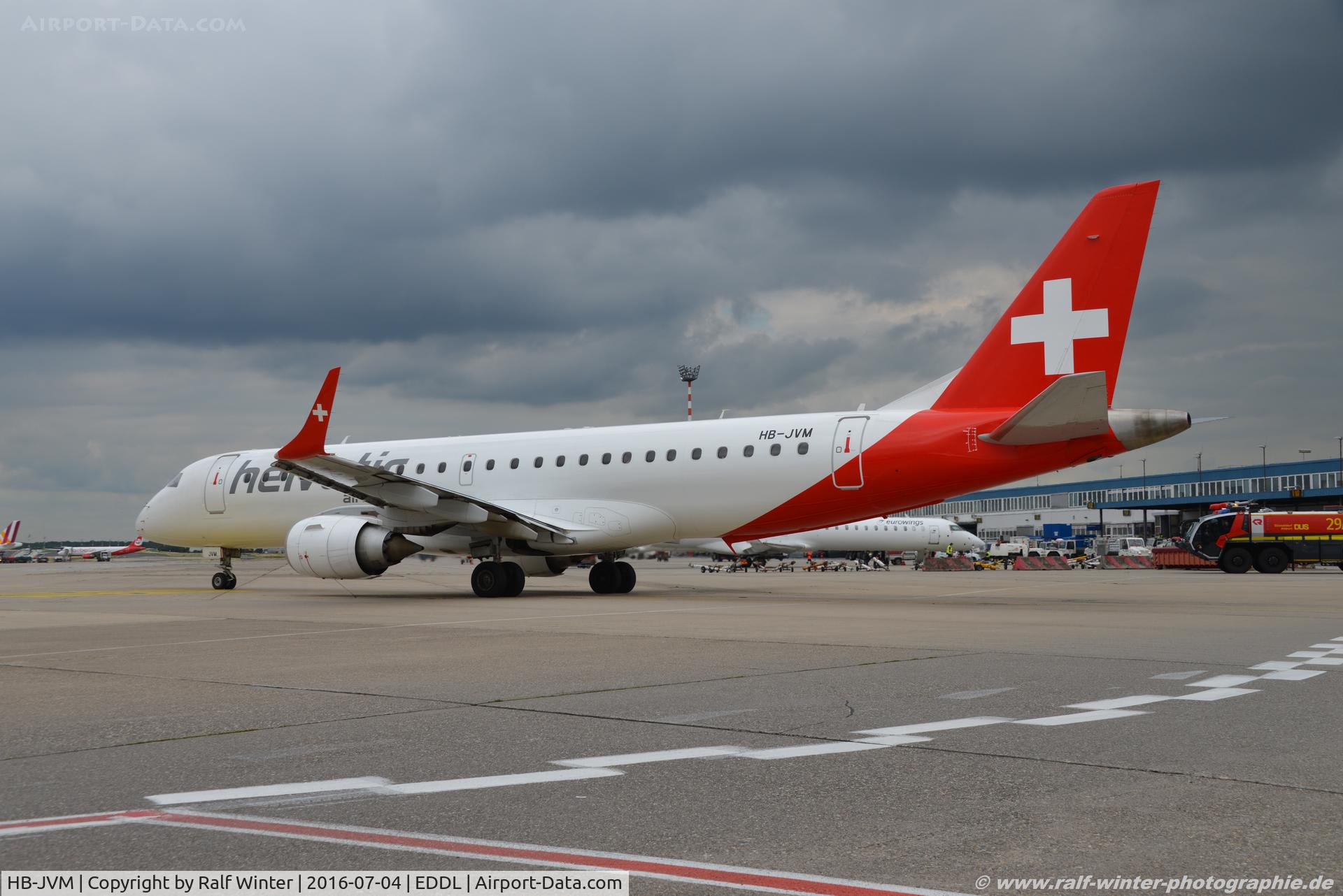 HB-JVM, 2010 Embraer 190LR (ERJ-190-100LR) C/N 19000349, Embraer ERJ-190LR 190-100LR - 2L OAW Helvetic Airways - 19000349 - HB-JVM - 04.07.2016 - DUS