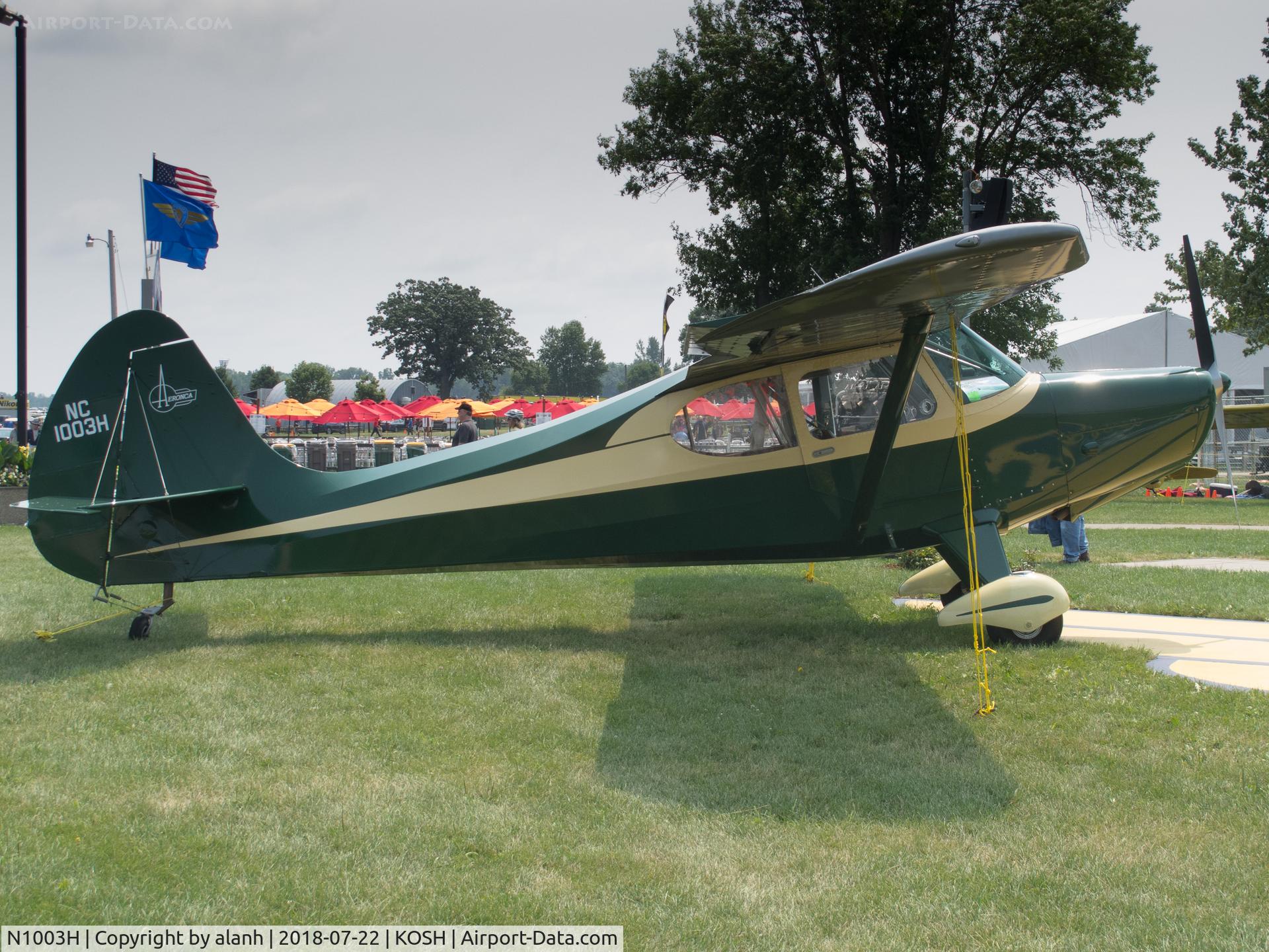 N1003H, 1948 Aeronca 15AC Sedan C/N 15AC-5, Vintage Bronze Lindy winner at AirVenture 2018