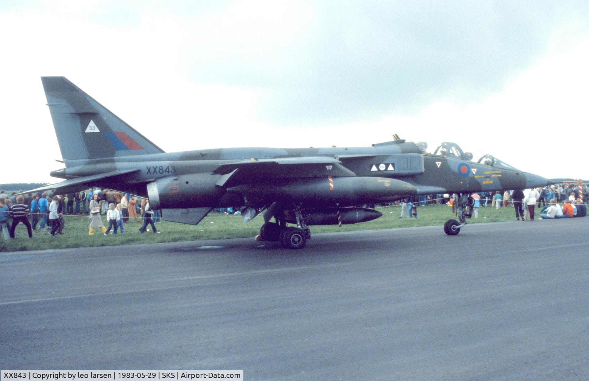 XX843, 1975 Sepecat Jaguar T.2A C/N B.31, Air Show Skrydstrup 29.5.1983