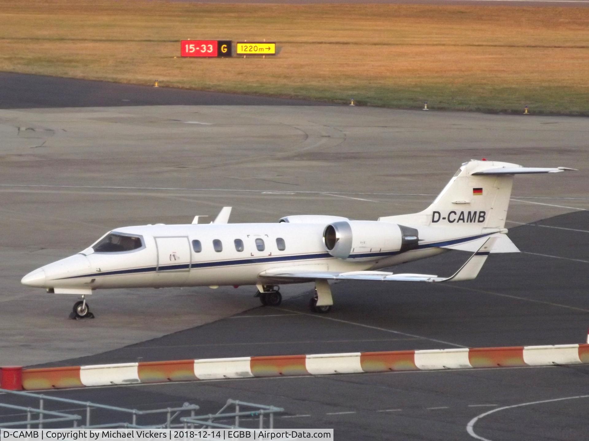 D-CAMB, 1998 Learjet 31A C/N 31-155, parked on the elmdon apron