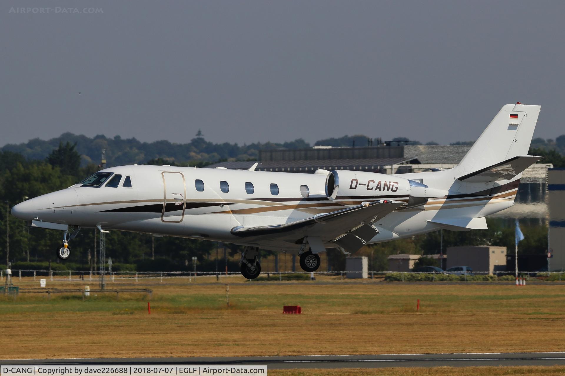 D-CANG, 2013 Cessna 560 Citation Excel XLS+ C/N 560-6128, Air Hamburg 560 Citation landing on 24 at Farnborugh - FAB