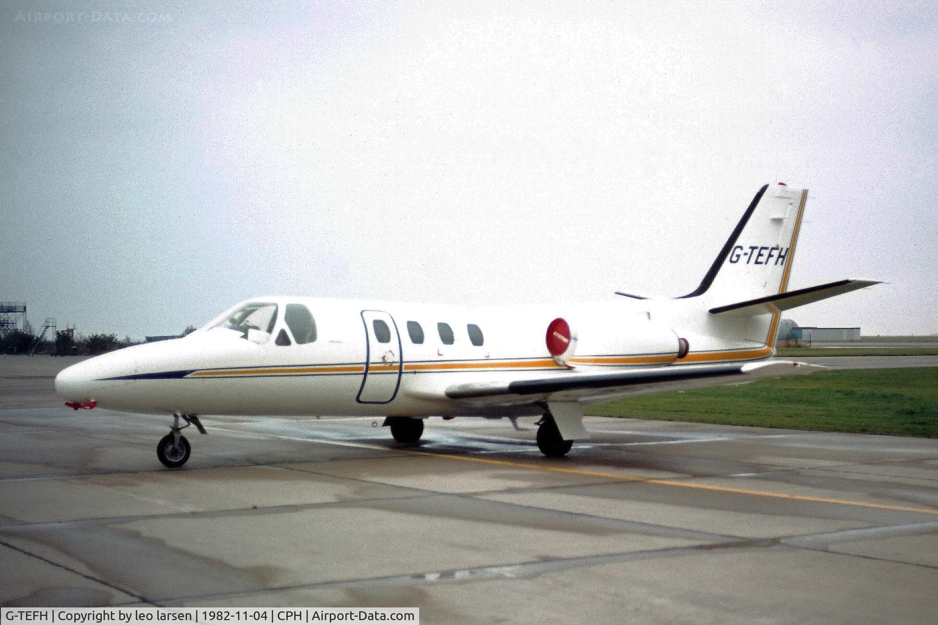 G-TEFH, 1974 Cessna 500 Citation C/N 500-0176, Copenhagen 4.11.1982