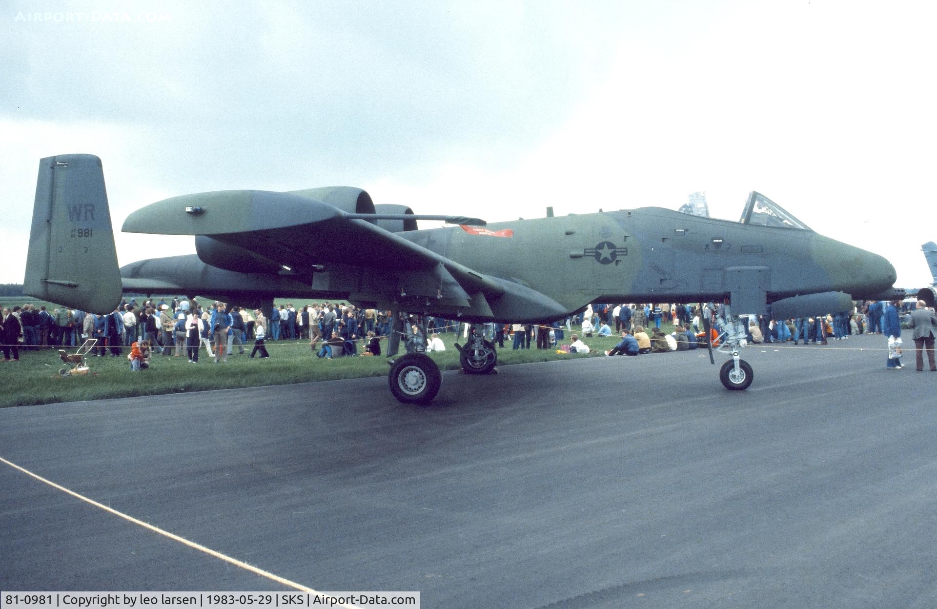 81-0981, 1981 Fairchild Republic A-10A Thunderbolt II C/N A10-0676, Air Show Skrydstrup 29.5.1983