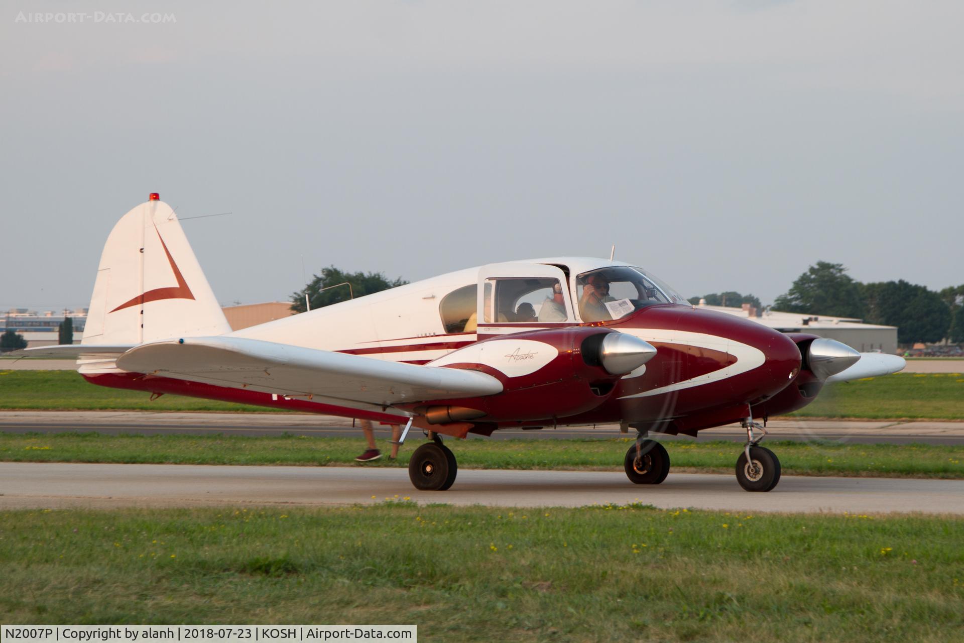 N2007P, 1956 Piper PA-23 C/N 23-579, Taxying at AirVenture 2018 with a fresh paint job