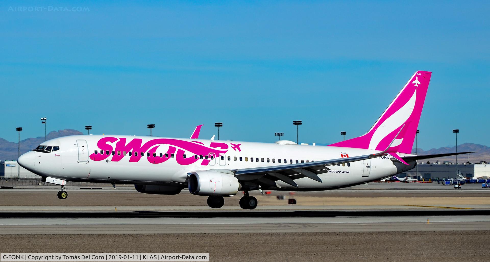 C-FONK, 2015 Boeing 737-8CT C/N 40835, C-FONK Swoop Boeing 737-8CT s/n 40835 - Las Vegas - McCarran International (LAS / KLAS)
USA - Nevada,  January 11, 2019
Photo: TDelCoro