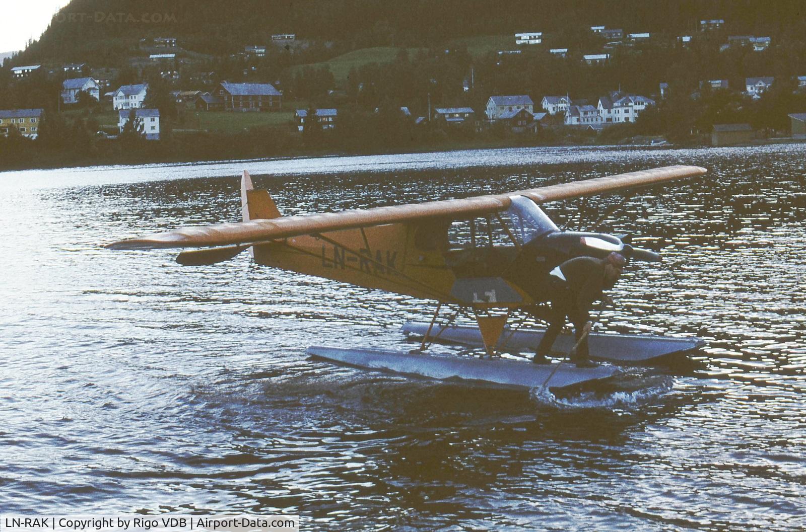 LN-RAK, 1944 Piper L-4J Grasshopper (J3C-65D) C/N 12889, Place and date unknown. Probably Norway in 1972.