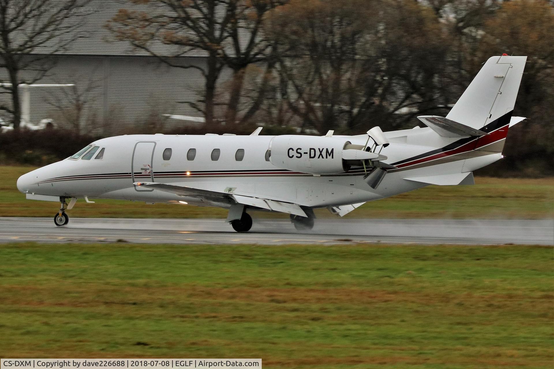 CS-DXM, 2007 Cessna 560 Citation XLS C/N 560-5683, Netjets 560 Citation landing at a moist Farnborough - FAB