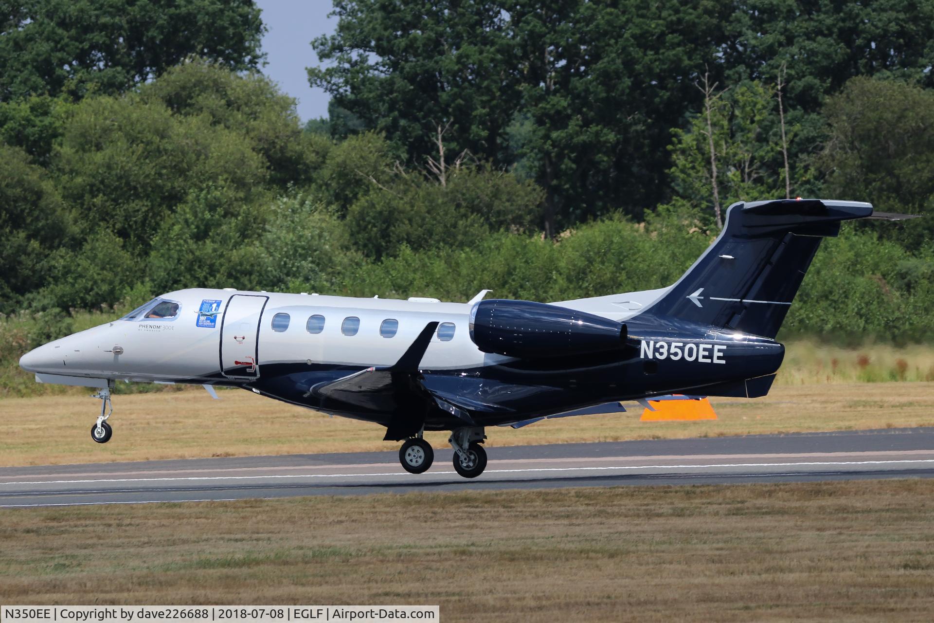 N350EE, 2018 Embraer EMB 505 Phenom 300 C/N 50500450, N350EE Phenom 300 landing at Farnborough