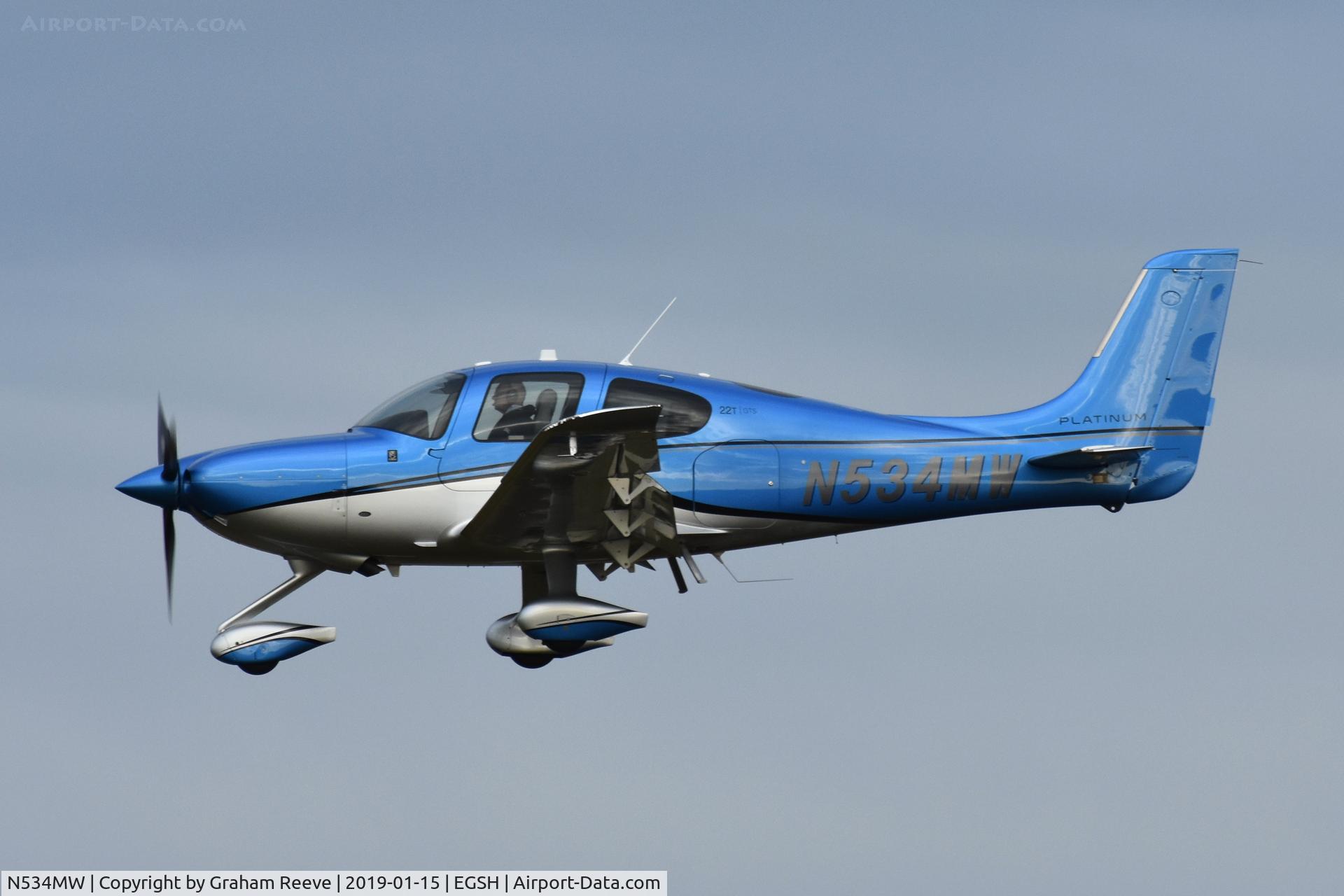 N534MW, 2017 Cirrus SR-22T C/N 1534, Landing at Norwich.
