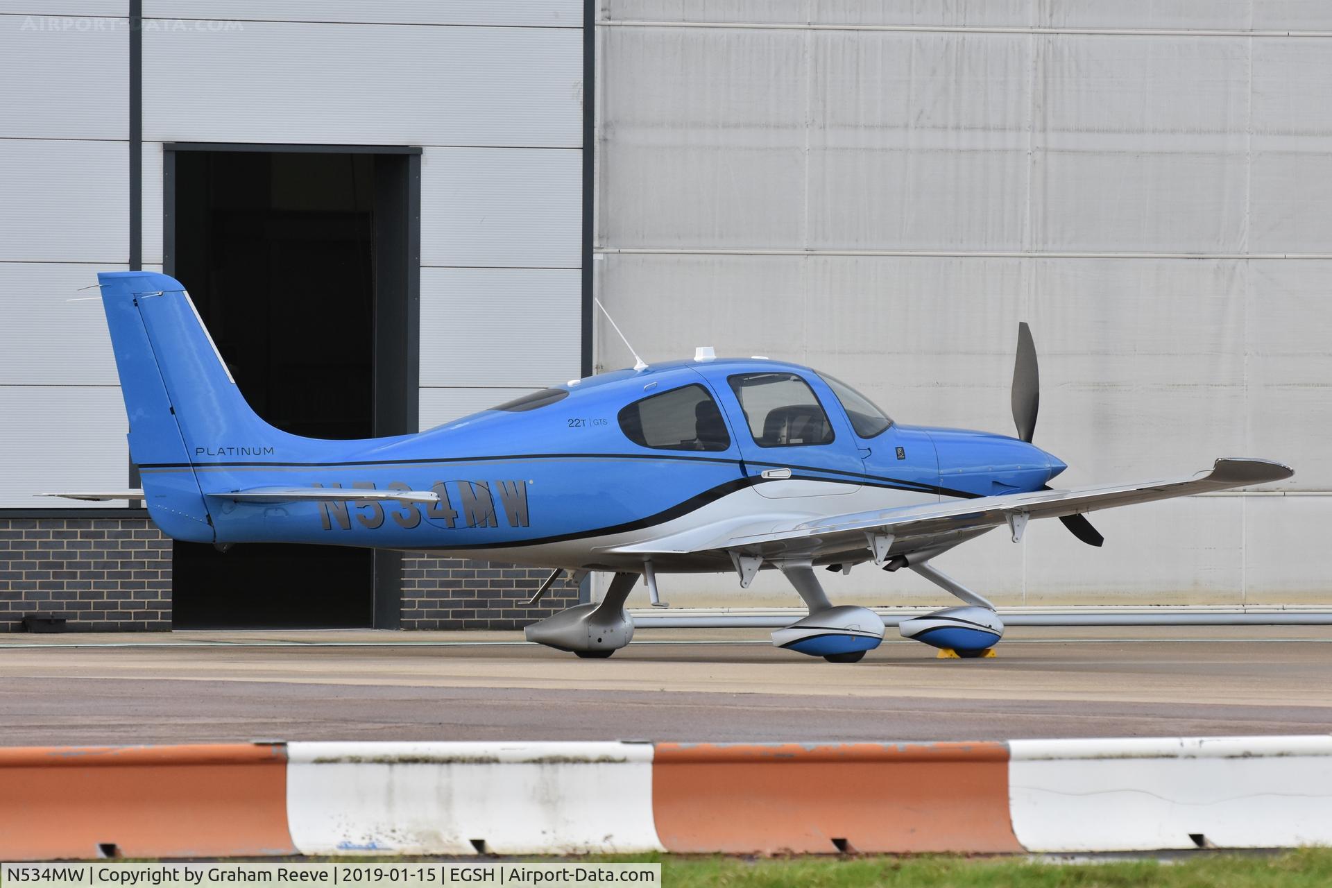 N534MW, 2017 Cirrus SR-22T C/N 1534, Parked at Norwich.