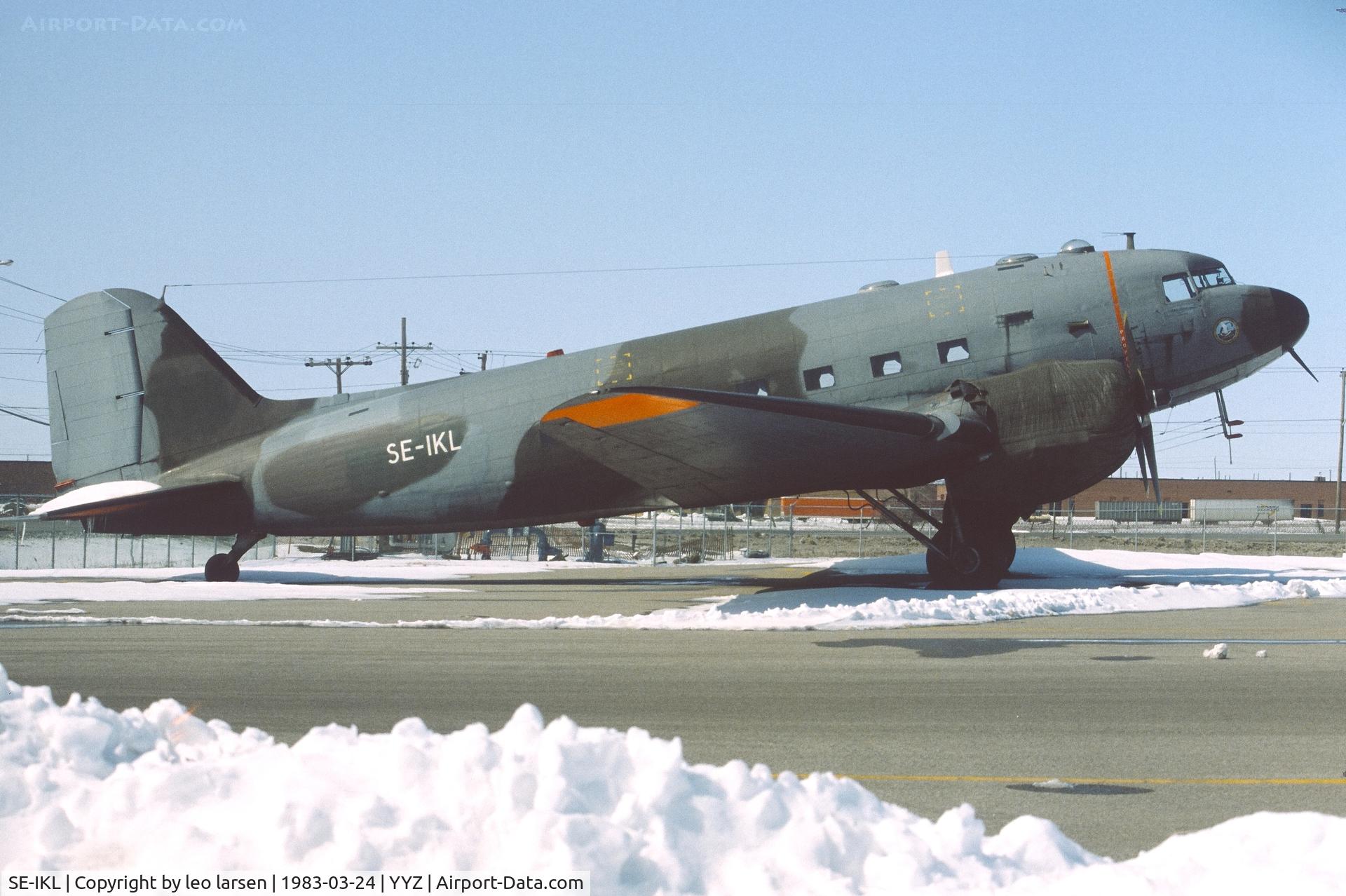 SE-IKL, 1944 Douglas C-47B-30-DK C/N 33153, Toronto 24.3.1983. ex Swedish AF 79008.To N5467Y