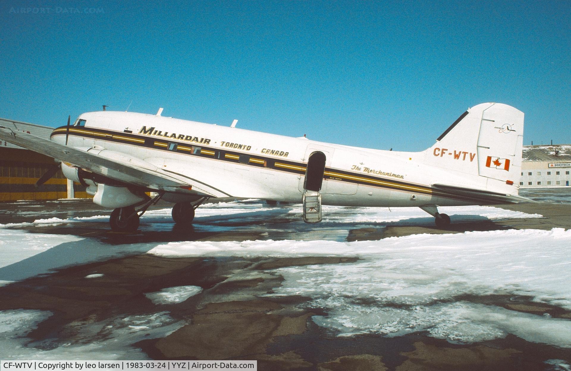 CF-WTV, 1944 Douglas DC3C-S1C3G (C-47A) C/N 12300, Toronto 24.3.1983
