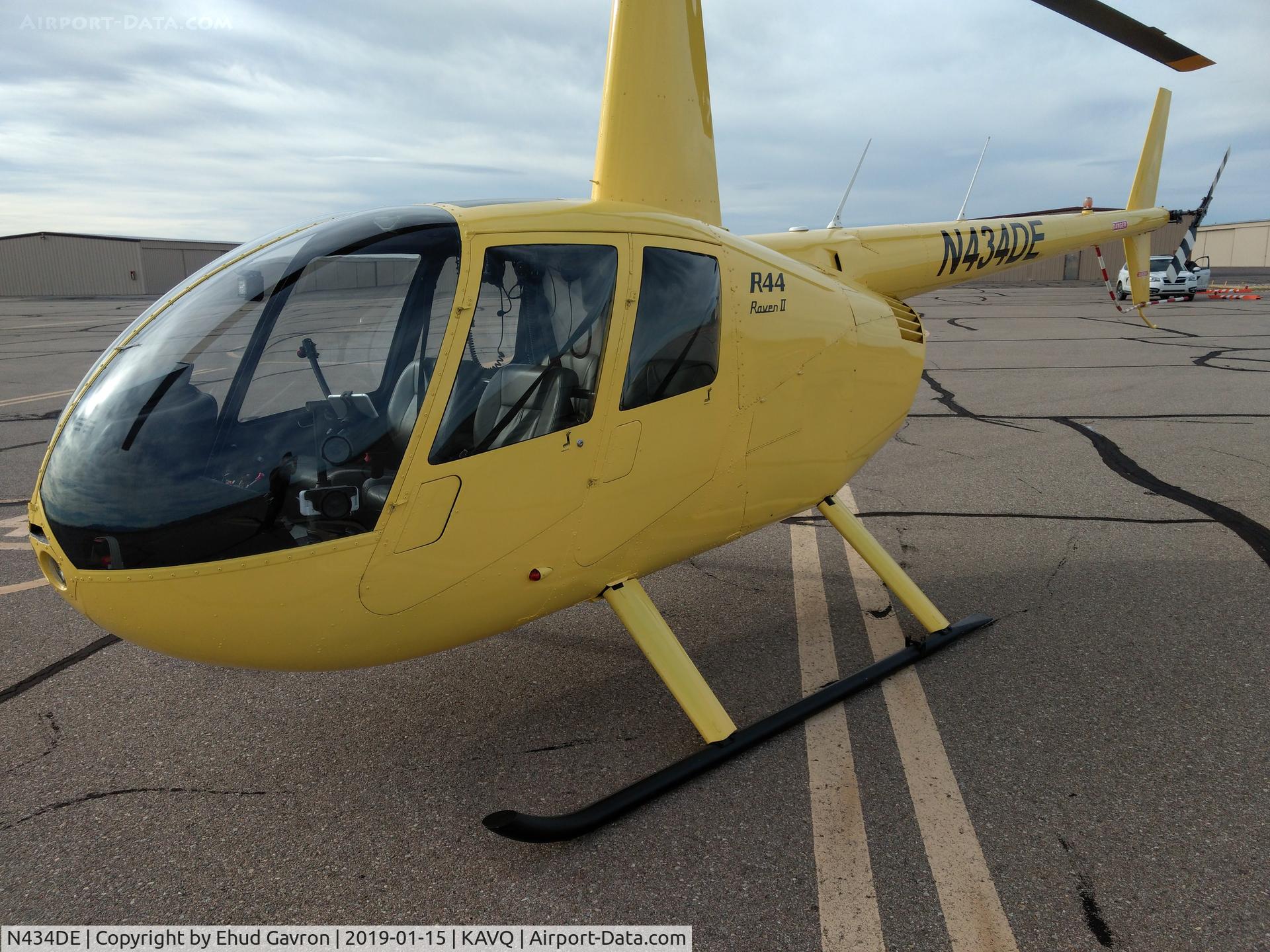 N434DE, 2004 Robinson R44 II C/N 10427, Volare Helicopters' training and photo flight helicopter ready to go at Marana Regional Airport, Marana AZ.