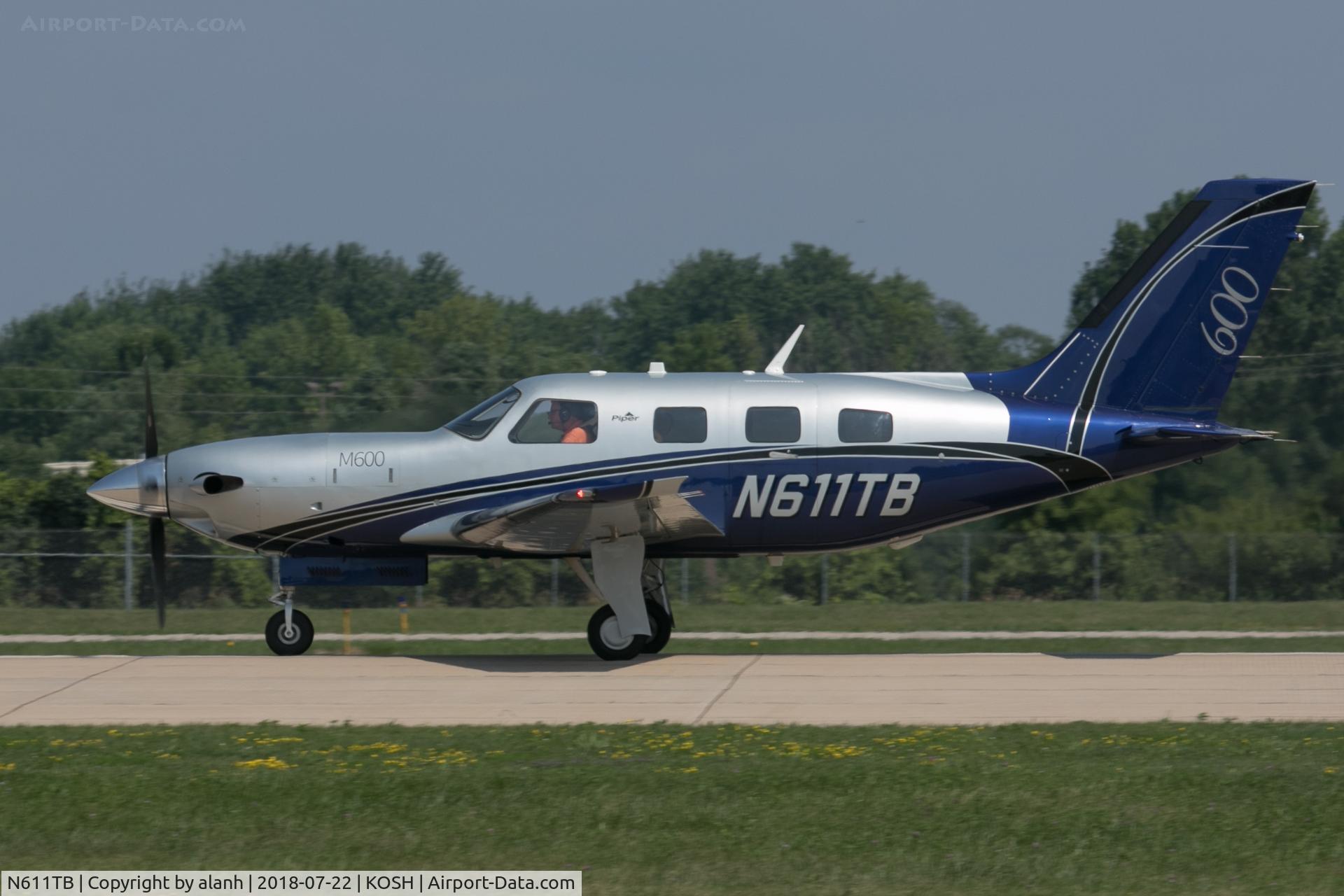 N611TB, 2016 Piper PA-46-600TP Malibu C/N 46-98011, Arriving at AirVenture 2018