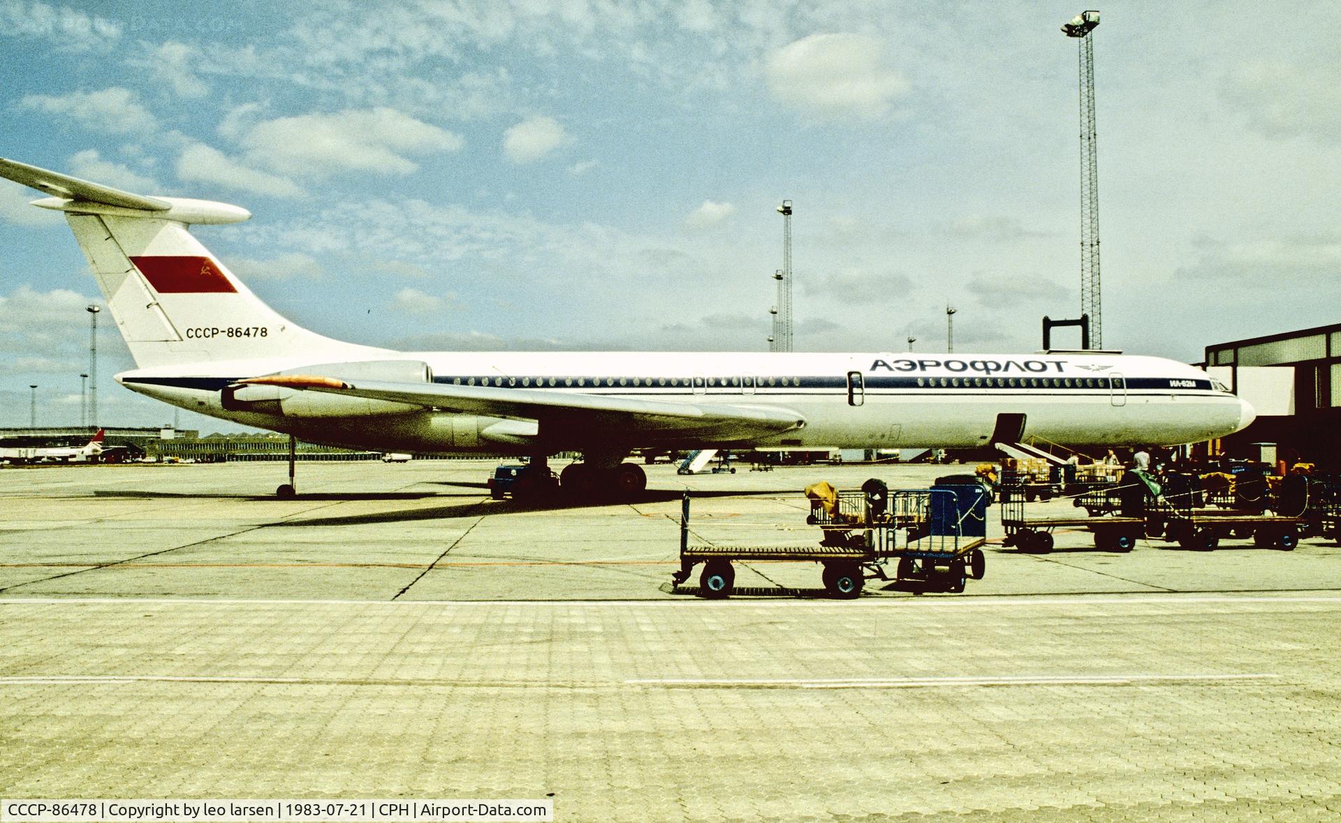 CCCP-86478, 1977 Ilyushin Il-62M C/N 4727657, Copenhagen 21.7.1983