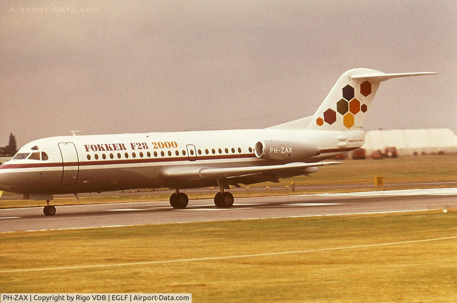 PH-ZAX, 1972 Fokker F-28-2000 Fellowship C/N 11053, FAB airshow 1972.