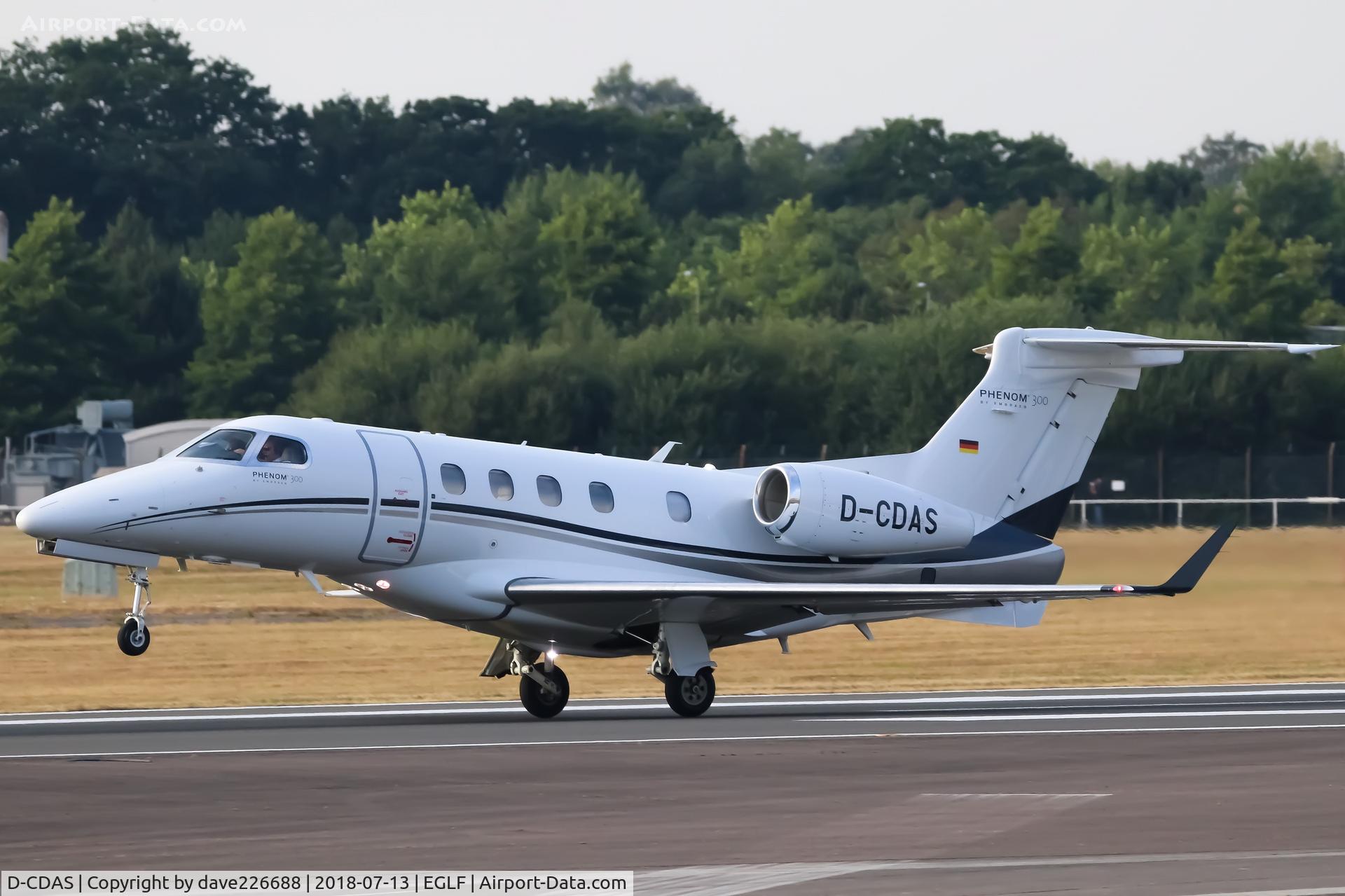 D-CDAS, 2015 Embraer EMB-505 Phenom 300 C/N 50500317, DAS Private Jets Phenom 300 Taking off from Farnborough at the start of FIA18 week