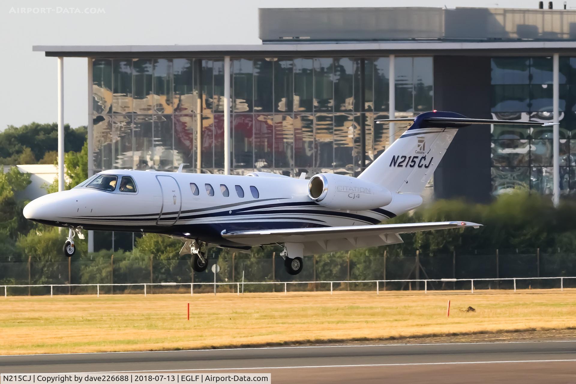 N215CJ, 2016 Cessna 525C CitationJet CJ4 C/N 525C-0215, Textron Aviation Cessna 525B arriving for FIA2018 in the early evening on 24