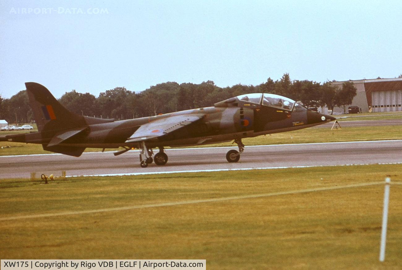 XW175, 1969 Hawker Siddeley Harrier T.2 C/N 212002, FAB airshow 1972.