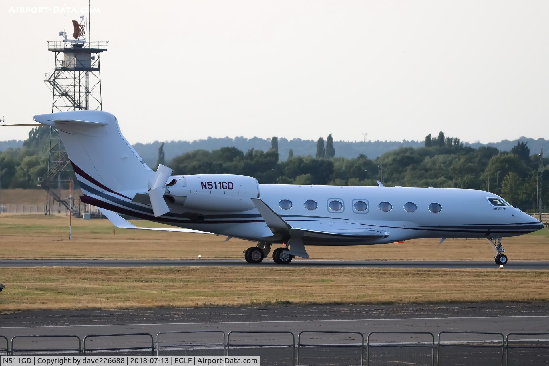 N511GD, 2018 Gulfstream Aerospace G500 C/N 72011, Gulfstream Aerospace G500 backtracking to the display area ready for FIA2108