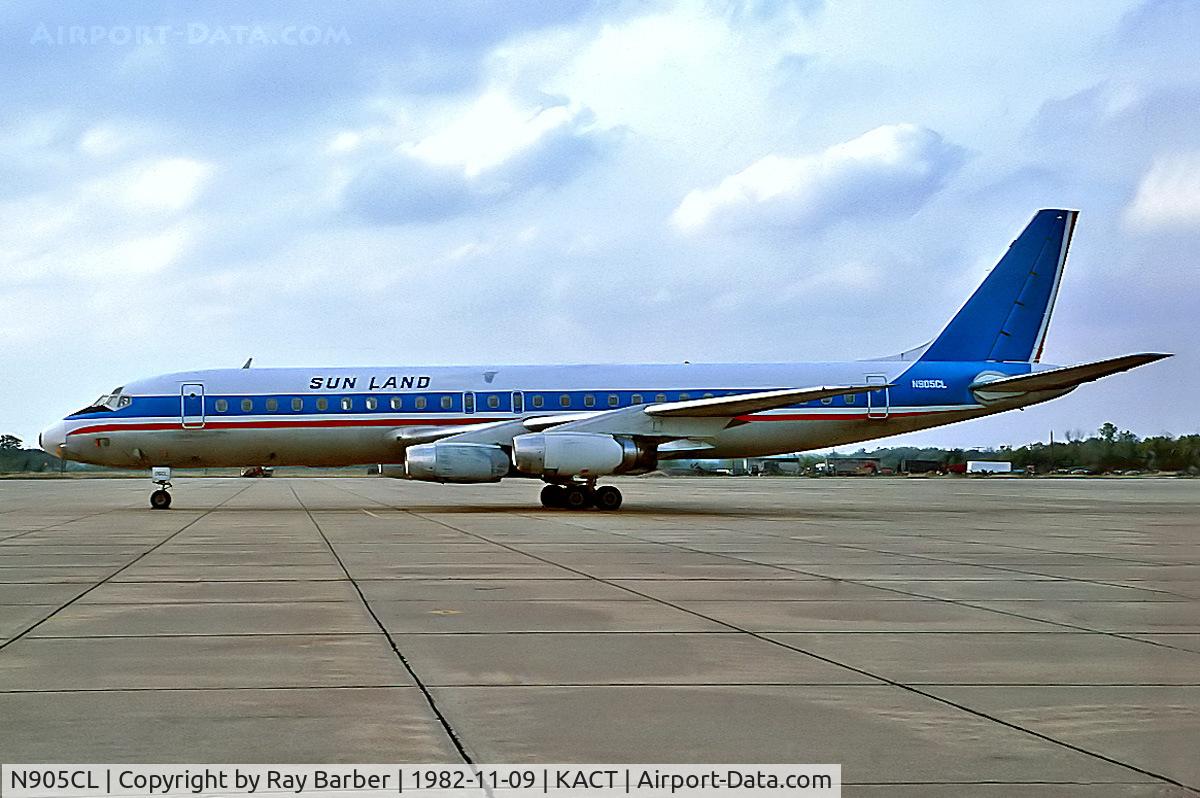 N905CL, 1960 Douglas DC-8-31 C/N 45274, N905CL   Douglas DC-8-31 [45274] (Sun Land Airlines) Waco-Regional~N 09/11/1982. From a slide.