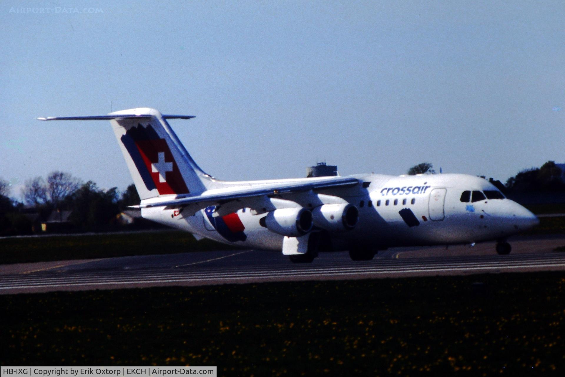 HB-IXG, 1993 British Aerospace Avro 146-RJ85 C/N E.2231, HB-IXG taking off rw 04R