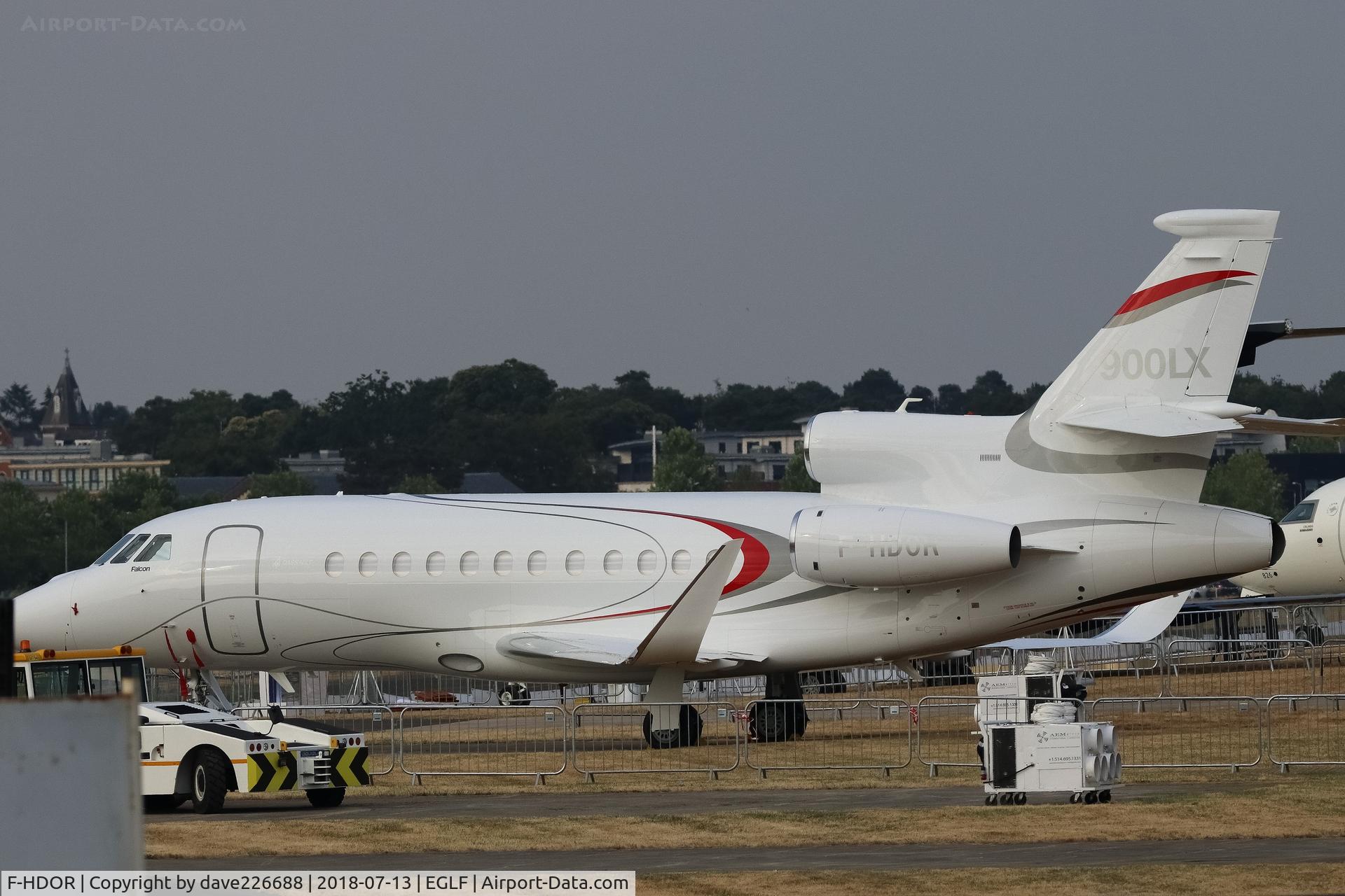 F-HDOR, 2018 Dassault Falcon 900EX C/N 309, Dassault Aviation 900EX being positioned for the 2018 FIA at FAB