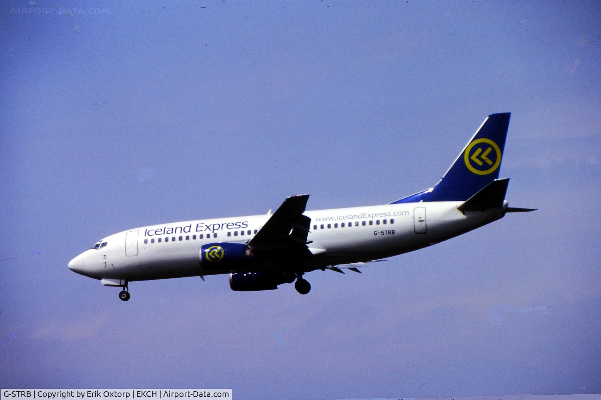 G-STRB, 1988 Boeing 737-3Y0 C/N 24255, G-STRB landing rw 22L