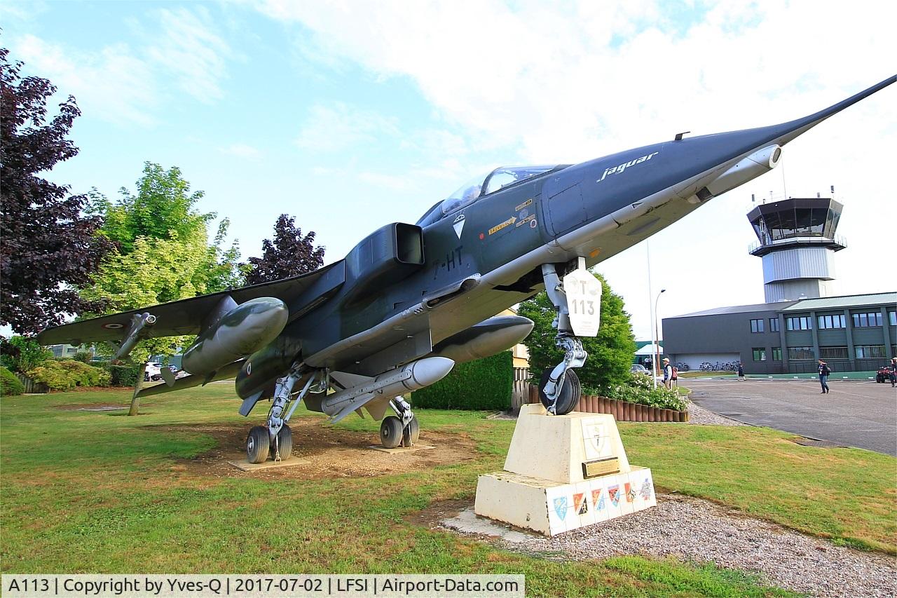 A113, Sepecat Jaguar A C/N A113, Sepecat Jaguar A, Preserved at St Dizier-Robinson Air Base 113 (LFSI)