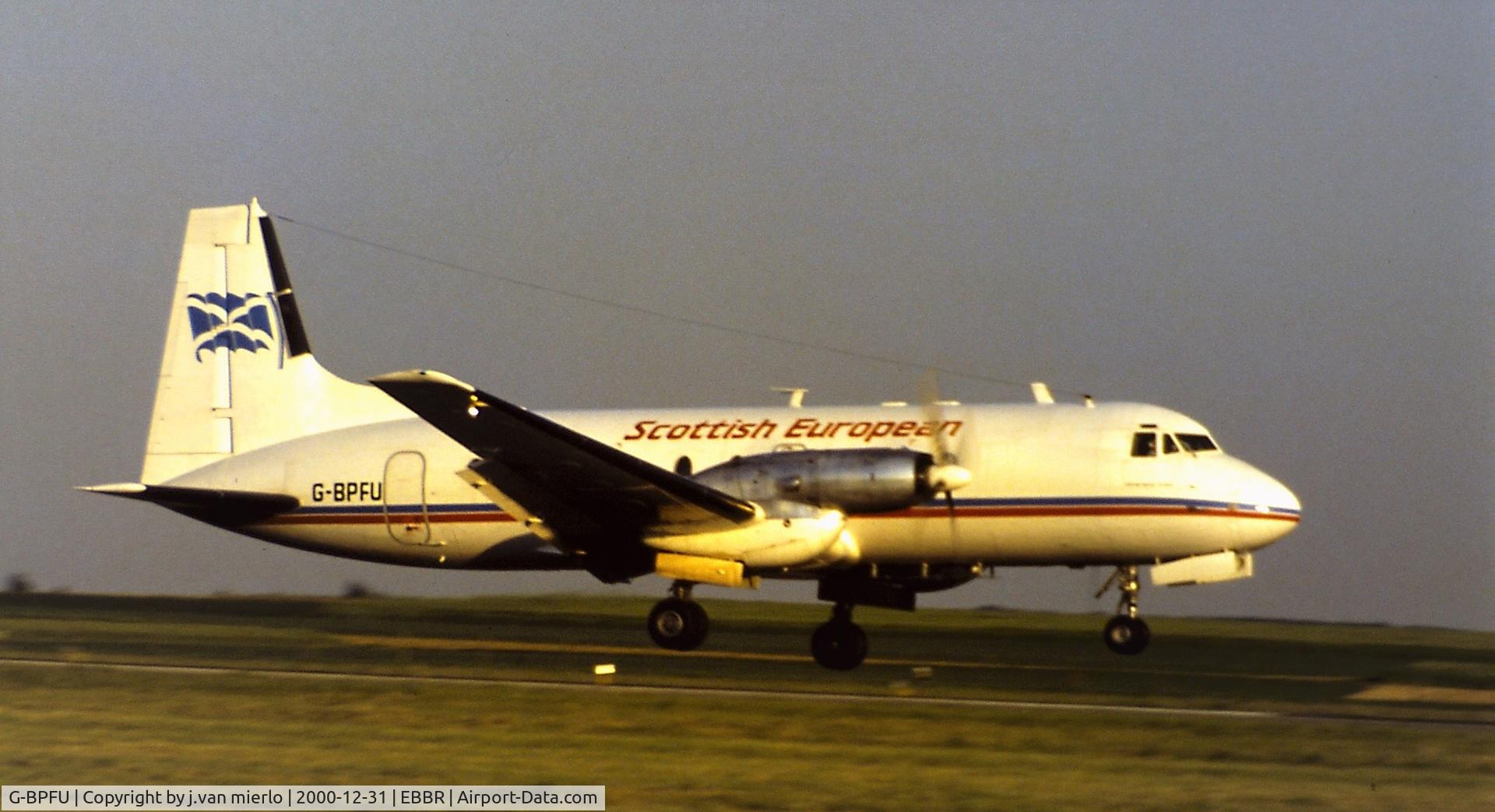 G-BPFU, 1977 Hawker Siddeley HS.748 Series 2A C/N 1757, Landing by sunset, EBBR 25L