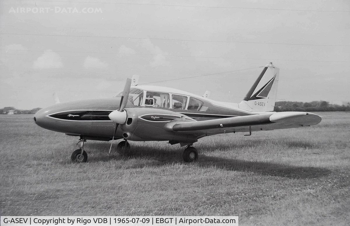 G-ASEV, 1963 Piper PA-23-250 Aztec C/N 27-2298, Ghent airport in 1965.