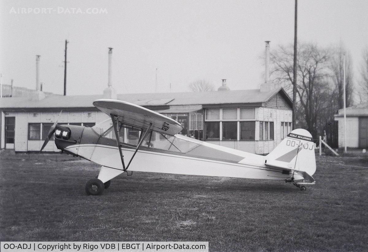 OO-ADJ, 1944 Piper L-4H Grasshopper (J3C-65D) C/N 12193, Ghent airport in 1965.